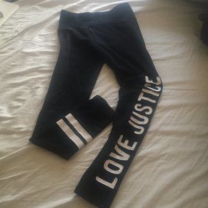 Girls Black Justice Leggings